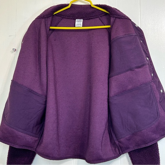 PINKVictoria’s Secret Cozy Lounge Button Closure Sleeve Sherpa Jacket Size Small - Picture 5 of 13